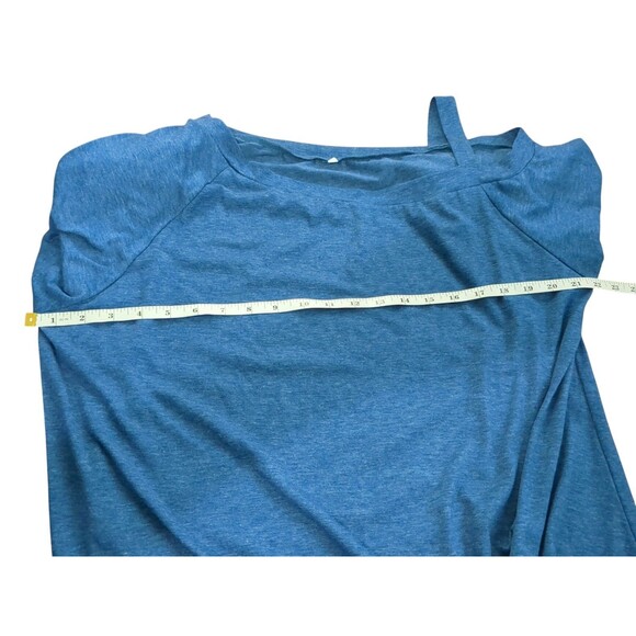 Women' Long Sleeve Single Shoulder Blue Tunic Twisted Knot In Front. 16W - Picture 5 of 9